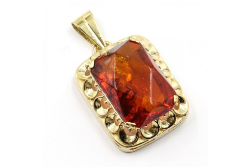 Anh&auml;nger mit Bernstein amber in 14 Kt. 585 Gold Bernsteinanh&auml;nger Top