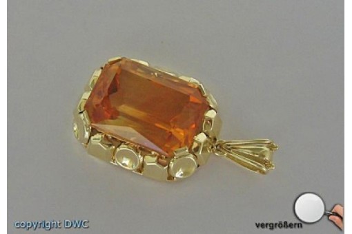 Anh&auml;nger mit Zitrin Citrin Citrine Antik Zitrine in aus Gold 585 er Fein