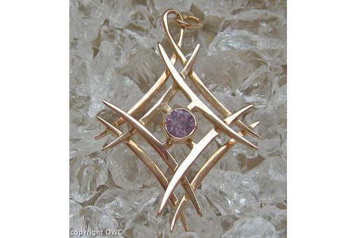 Anh&auml;nger mit Amethyst Amethyste in 14 Kt 585 er Gold f&uuml;r Kette Damen top