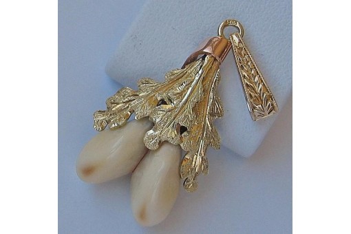 Anh&auml;nger mit Grandeln Hirschgrandl in aus 14 Kt 585 er Gold Tracht top
