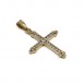 Anhänger Kreuz mit Kristall in 14 Kt 585 Gold Glaube Religion Talisman