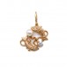Anhänger Sternbild Fische mit Perle und Kristall in 14 Kt 585 Gold