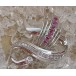Brosche Nadel mit Brillant Diamanten Rubine in 18 Kt 750 er Gold Rubin 