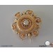 Ansteck Nadel Brosche in 14 Kt 585 er Gold mit Brillanten Diamanten antik