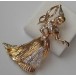 Brosche Dame Fee Prinzessin Tänzerin Nadel aus 14 Kt. 585 er Gold Zirkonia