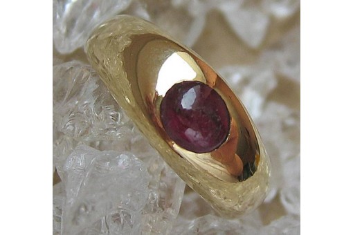 Ring mit Rubin Rubine in 18 Kt 750 er Gold Ringe Gr&ouml;sse 58 Band fein