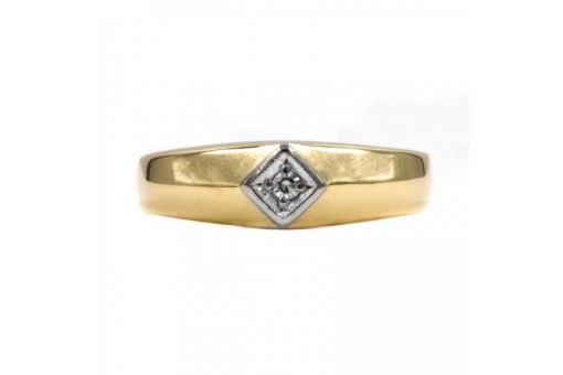 Ring mit Diamant Solit&auml;r 0,03 ct. in 14 Kt. 585 Gold Finger Gr&ouml;sse 59 RAR!