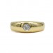 Ring Bandring mit Brillant solitär 0,20 ct in 18 Kt 750 Gold 51 fein