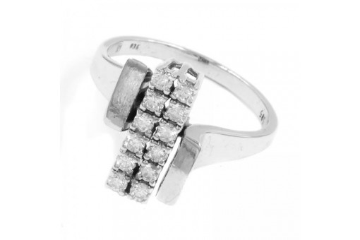 Ring mit Brillanten Diamanten 0,34 ct in 14 Kt  585 er Gold Gr&ouml;sse 59 fein