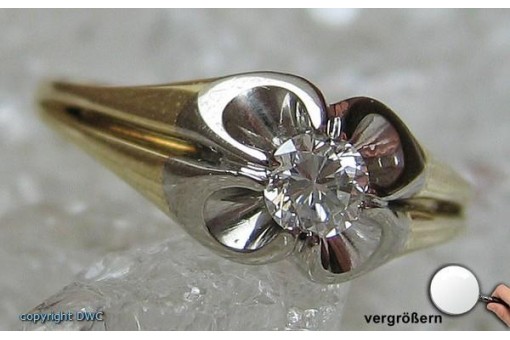 Ring mit Brillant Brillanten Diamanten in aus 14 Kt. 585 er Gold 58 fein