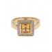 Ring mit Citrin Zitrin und 0,16 ct. Diamanten in 14 Kt. 585 Gelbgold Gr. 57