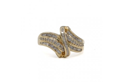 Ring mit Brillanten Diamanten 0,50 ct. in 14 Kt 585 Gelbgold Gr. 56