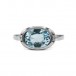 Ring mit Aquamarin 2,0 ct. und 4 Brillanten 0,02 ct. in 18 Kt. 750 WG Gr. 55