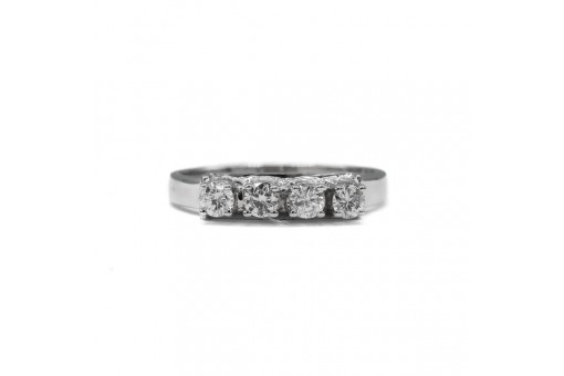 Ring mit Brillanten Diamant 0,41 ct in 750 18kt Wei&szlig; Gold Diamond Gr.55