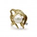 Ring mit Perle und Brillant Diamant 0,07 ct in 14 Kt 585 Gold 55