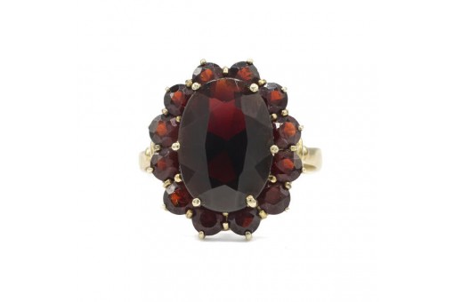 Ring mit Granate Granatring in 333 8 Kt. Gelbgold Gr. 58