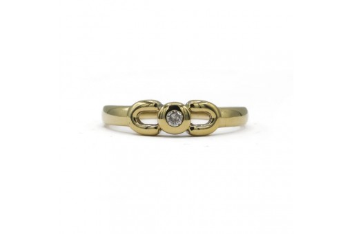 Ring mit Brillantsolit&auml;r 0,05 ct. in 14 Kt. 585 Gelbgold Gr. 54