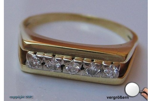 Ring mit Brillant Brillanten Diamant Diamanten Ringe in 14 Kt. 585 er Gold 61