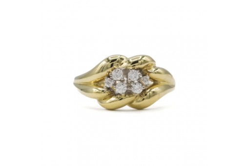 Ring mit 6 Diamanten Brillanten 0,24 ct. in 14 Kt. 585 Gold Gr. 62