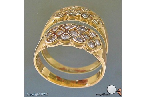 Ring mit Brillant Diamanten in aus 14 Kt. 585 er Gold Brillanten Brilliant 60 