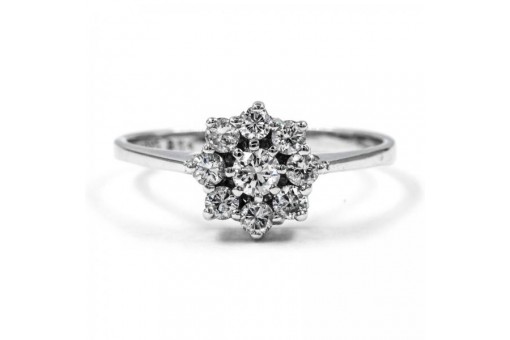 Ring mit Brillant diamanten Brillanten in 14 Kt 585 er Gold Wei&szlig; 56 Edel!