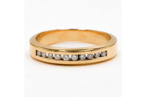 Ring Band mit Brillanten Diamanten memory memoire in 14 Kt 585 Gold 63 