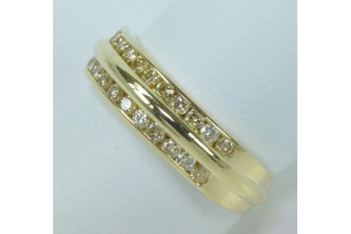 Ring mit Brillanten Diamanten in aus 14 Kt 585 er Gold Gr&ouml;sse 52 Ringe Edles!