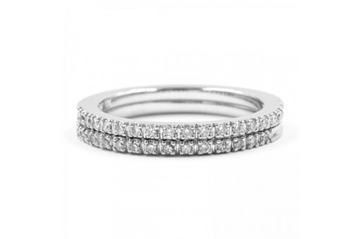 Ring halb memory mit Brillanten Diamanten in 585 er Gold 55 memoire Edel