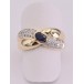 Ring mit Safir Saphir Brillanten Diamanten in 14 Kt. 585 er Gold Grösse 54 top!