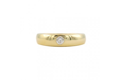 Ring Bandring mit Brillantsolit&auml;r 0,20 ct.in 14 Kt. 585 Gold Gr. 59