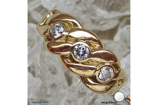 Ring mit Diamanten Brillanten Brilliant in aus 14 Kt 585 er Gold 46 Ringe