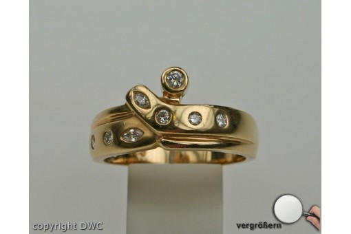 Ring mit Brillanten Brillant Diamant Diamanten in 585 er Gold 56 Edel!