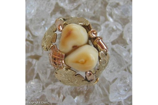 Ring mit Grandeln in aus 14 Kt. 585 er Gold Ringe Tracht Gr&ouml;sse 54 RAR