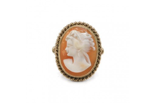 Ring mit Gemme Kamee in 585 14kt Gold Gr. 51 Sammlerst&uuml;ck