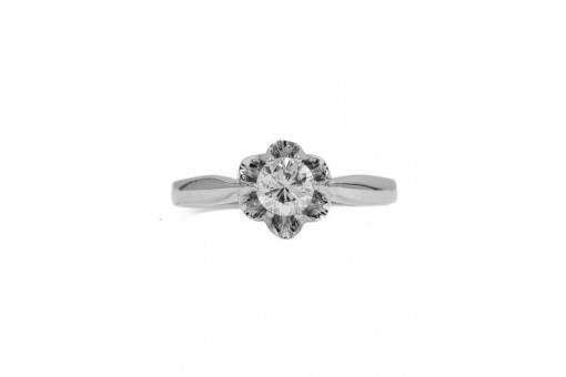 Ring mit Brillantsolit&auml;r Diamant 0,35 ct. in 14 Kt 585 Wei&szlig; gold 55