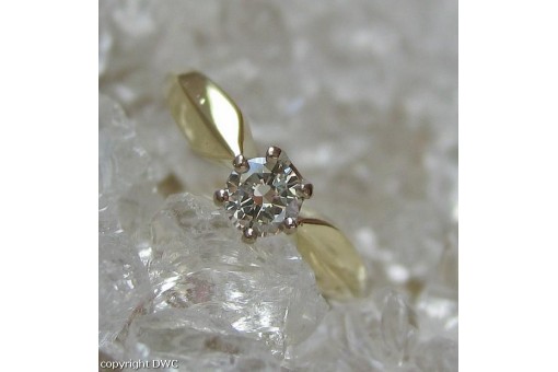 Ring mit Brillant Brillanten Diamant Solit&auml;r in aus 14 Kt. 585 er Gold 55 top!