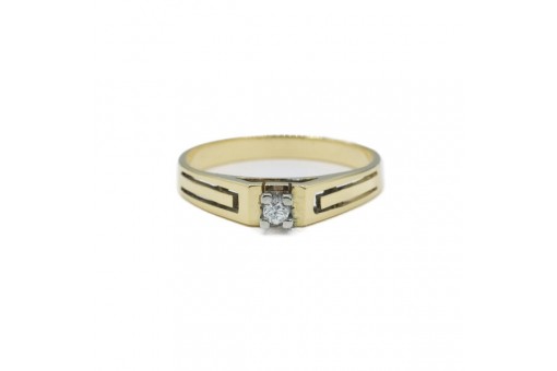 Ring mit Brillantsolit&auml;r Diamant 0,06 ct. in 14 Kt. 585 Gold Gr. 59