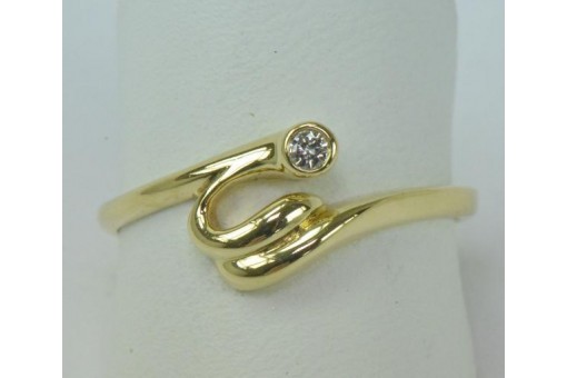 Ring mit Brillanten Diamanten  in aus 14 Kt 585 er Gold Gr&ouml;sse 55 top!