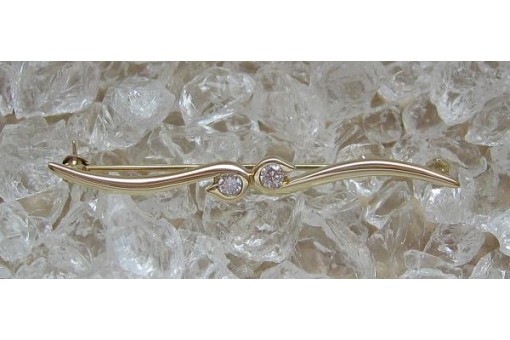 Brosche Nadel mit Brillanten Diamanten in 14 Kt. 585 er Gold
