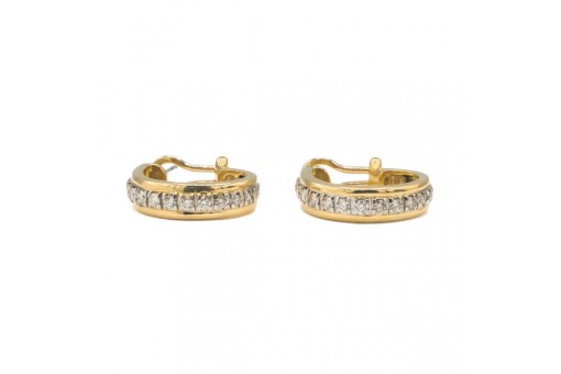 1 Paar Ohrringe Creolen mit 24 Brillanten 1,0 ct. in 18 Kt. 750 Gold earrings