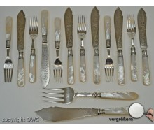 Fischbesteck Speise Besteck in Sterling 925 er Sterling Silber Antik Jugendstil 