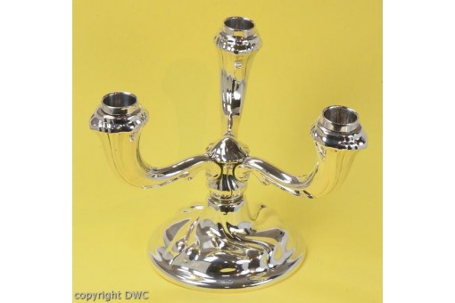 Leuchter Kandelaber in 835 Silber 3 armig flammig H&ouml;he 15,5 cm Kerzen