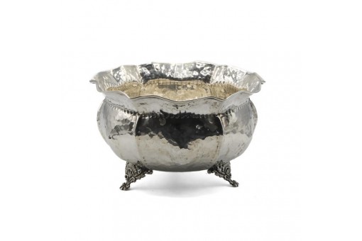 Silberschale Anbietschale in 925 Silber silver bowl 3 F&uuml;&szlig;e geh&auml;mmerte Arbeit