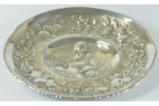 Silberteller Arbeit GOETZE 1891 aus 800 er Silber antik Platte Teller