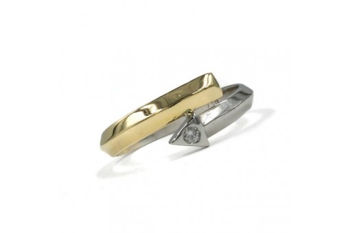 Ring mit Diamant Brillantsolit&auml;r 0,03 ct. in 18 Kt. 750 Gold 56 top