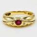 Ring mit Diamanten Brillanten Rubin in 14 Kt. 585 er Gold Grösse 54 Edel
