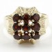 Ring mit 9 Granate Tracht in 14 Kt. 585 er Gold Grösse 56 Granat top