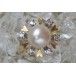 Ring mit Perle Perlen Brillant Diamant in 14 Kt. 585 er Gold 51 top!