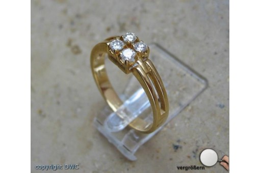 Ring mit Brillanten Brillant Diamant Diamanten in 14 Kt. 585 er Gold Ringe 53