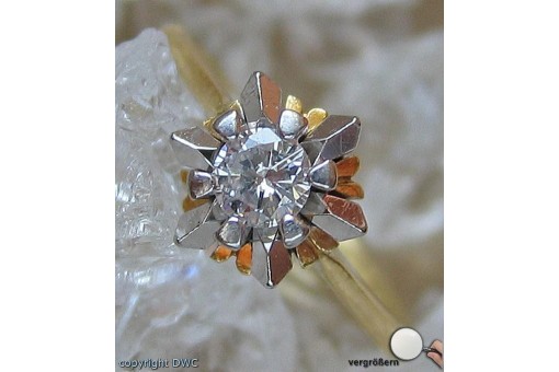 Ring mit Diamant Brillant Solit&auml;r Brillanten Ringe in 18 Kt 750 er Gold 51 top!